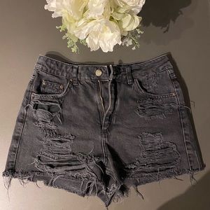 TOPSHOP BLACK JEAN SHORTS